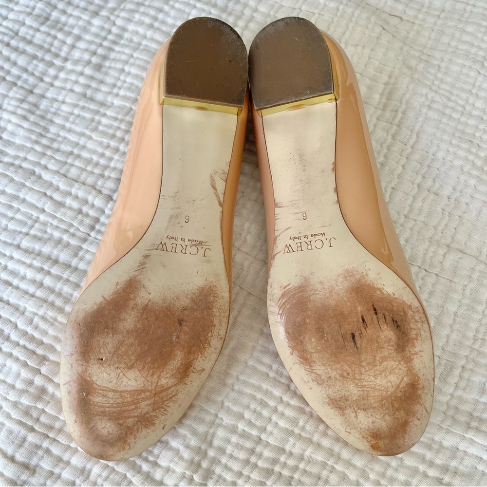 J. Crew | Janey Nude Patent Leather Gold Heeled Ballet Flats - Picture 8 of 9